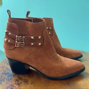 VALENTINO Rockstud Cowboy Split Leather Bo…